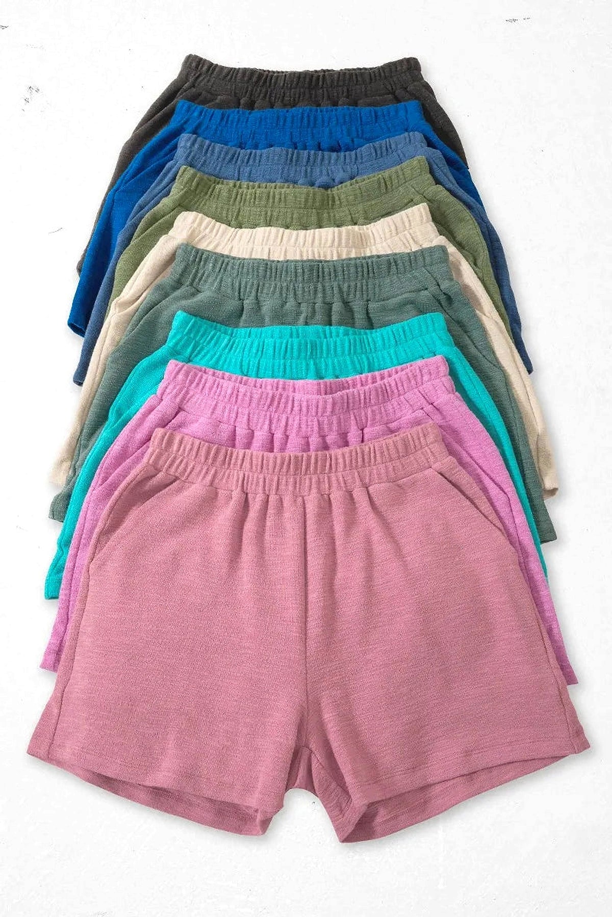 Zenana Cotton Slub Shorts - enhanced image 5