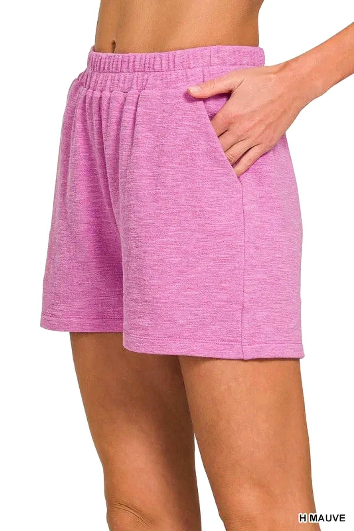 Zenana Cotton Slub Shorts - enhanced image 5