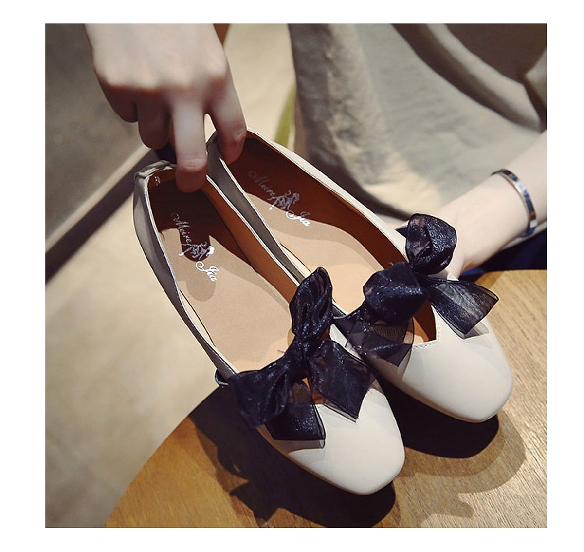 Zinia - Tie Flat Womens Shoes - enhanced image 5