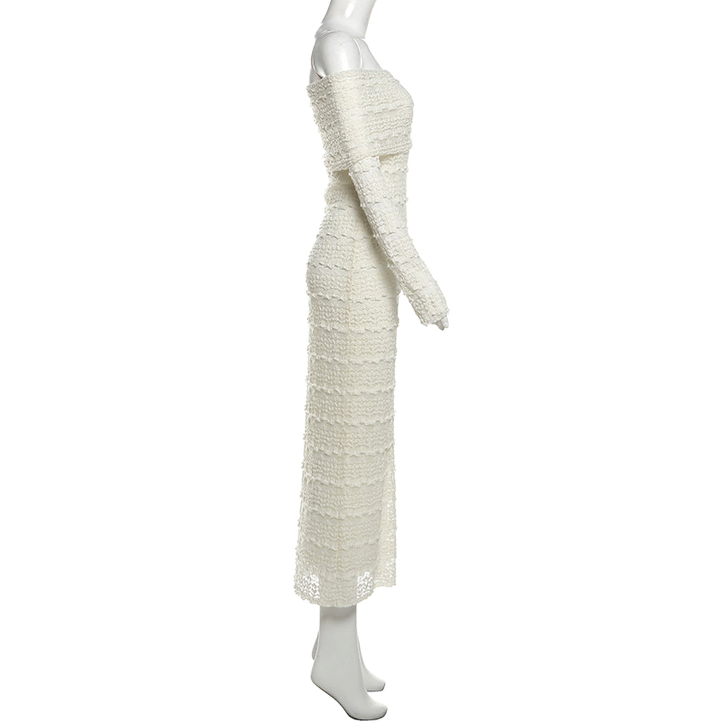 25 Edition – Elegant Off-Shoulder Lace Maxi Dress (Socialite Style) - enhanced image 6