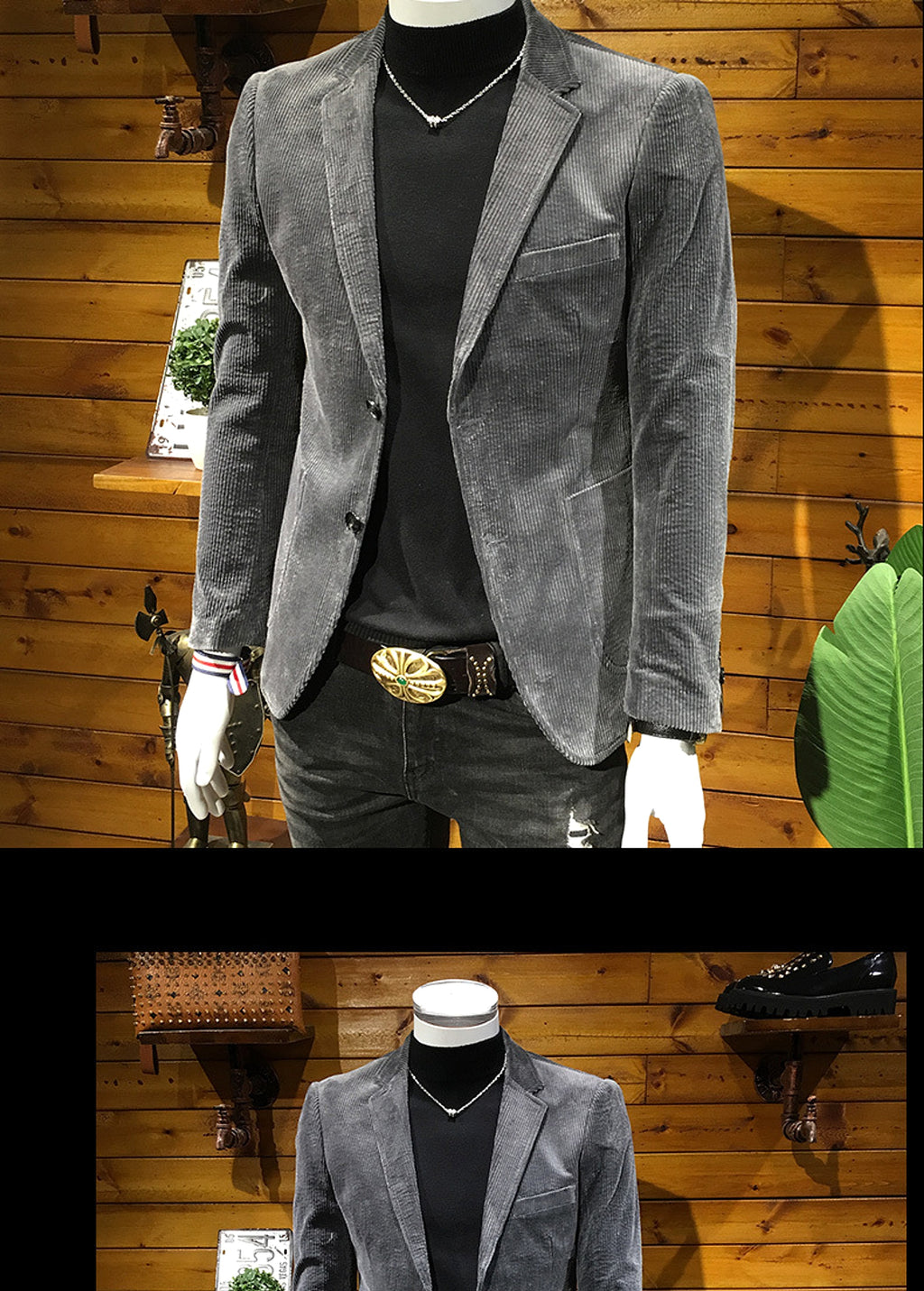 25 Edition – Men’s Slim Fit Corduroy Business Blazer - enhanced image 6