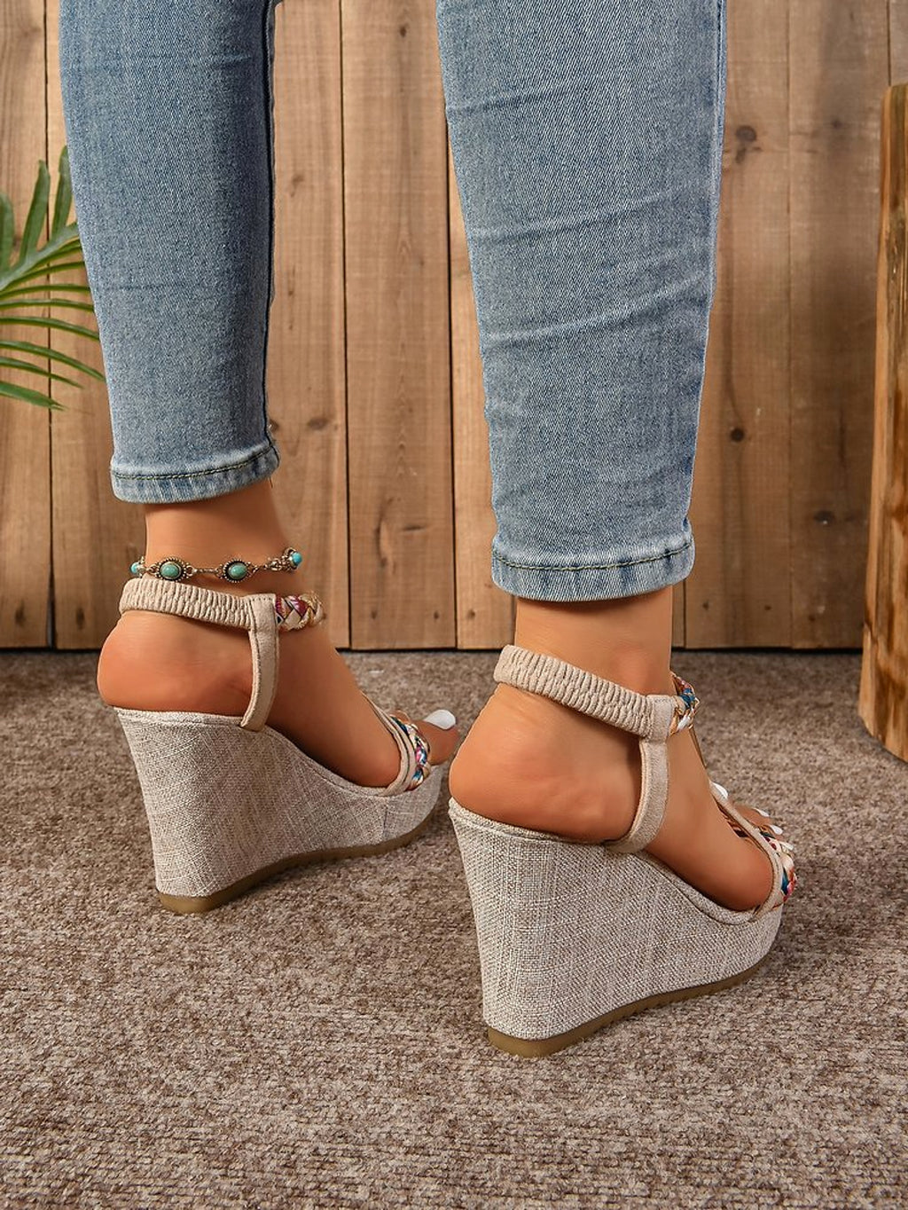 25 Edition – Rhinestone Hemp Wedge Sandals - enhanced image 6