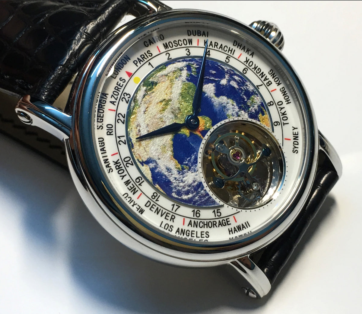 3D Globe Tourbillon Round Watch Fashion - enhanced image 6