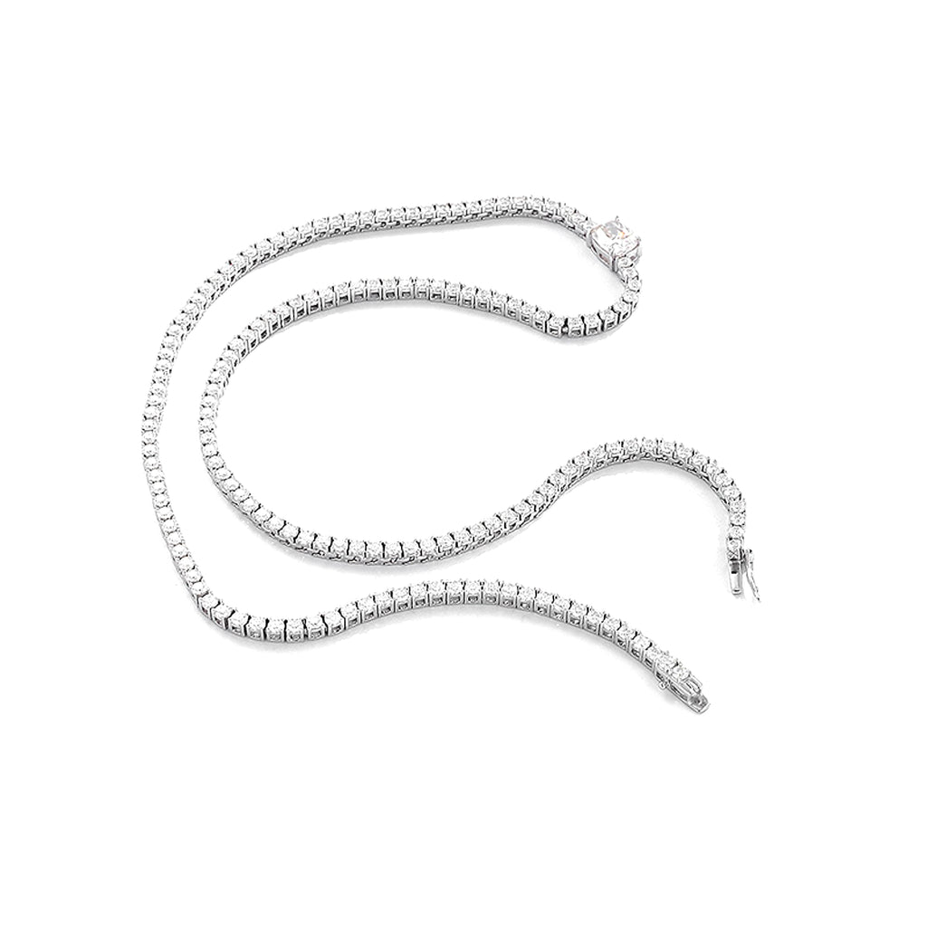 4 Karat Diamond Moissanite Necklace 925 Silver Simple European And American Style Popular - enhanced image 6