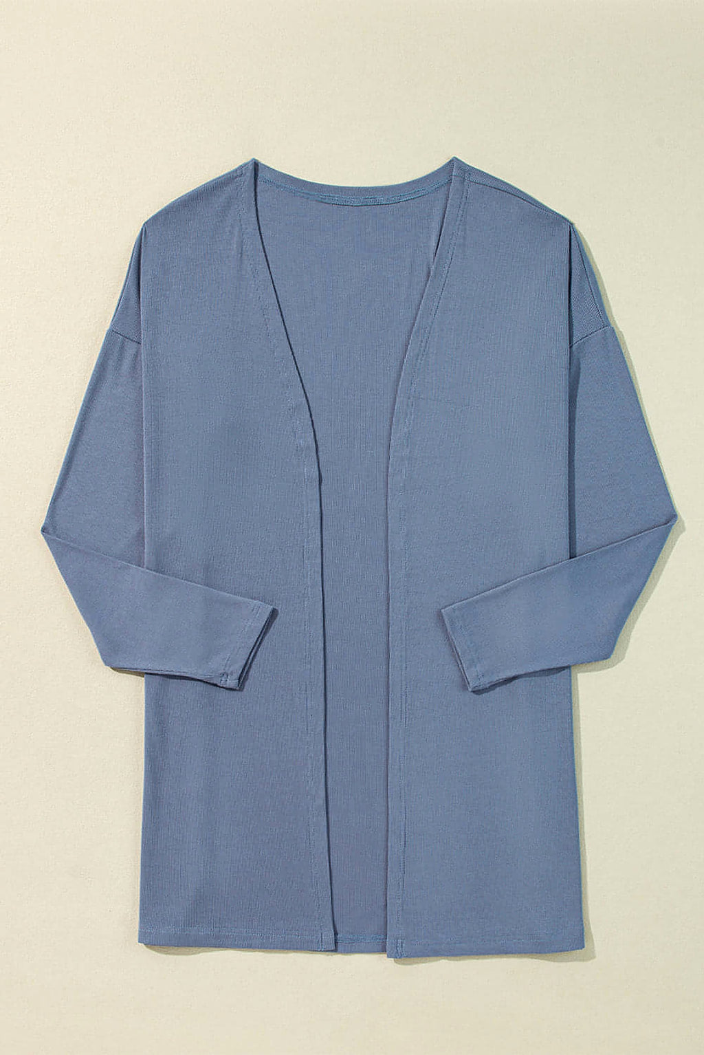 Ashleigh Blue Solid Color Rib Knit Open Front Tunic Cardigan - enhanced image 6