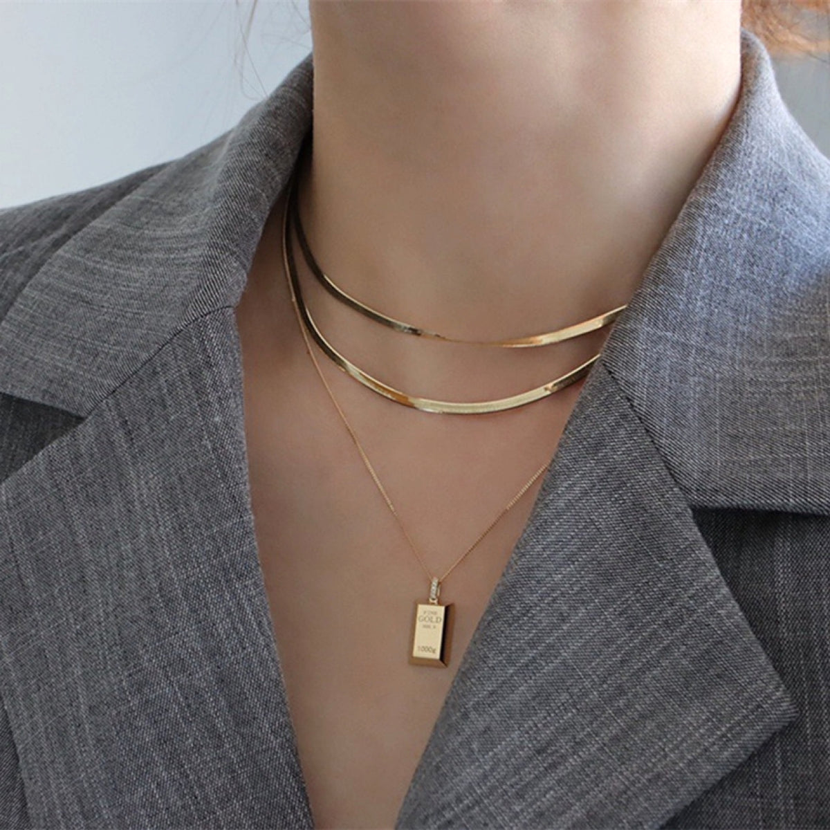 LuxeJewels™ – AurumBar Diamond Pendant Necklace - enhanced image 6