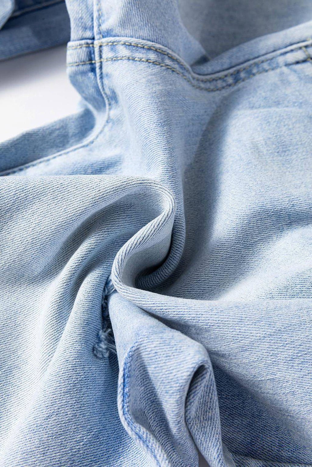 Beau Blue Vintage Light Wash Distressed Flare Jeans - enhanced image 6