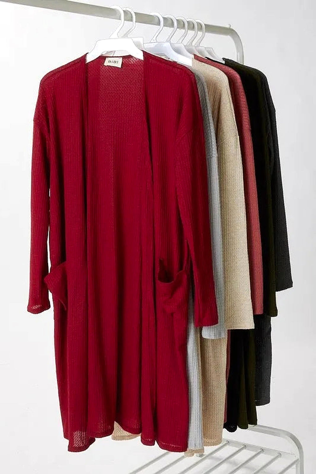 BiBi Pockets Thermal Open Front Cardigan - enhanced image 6