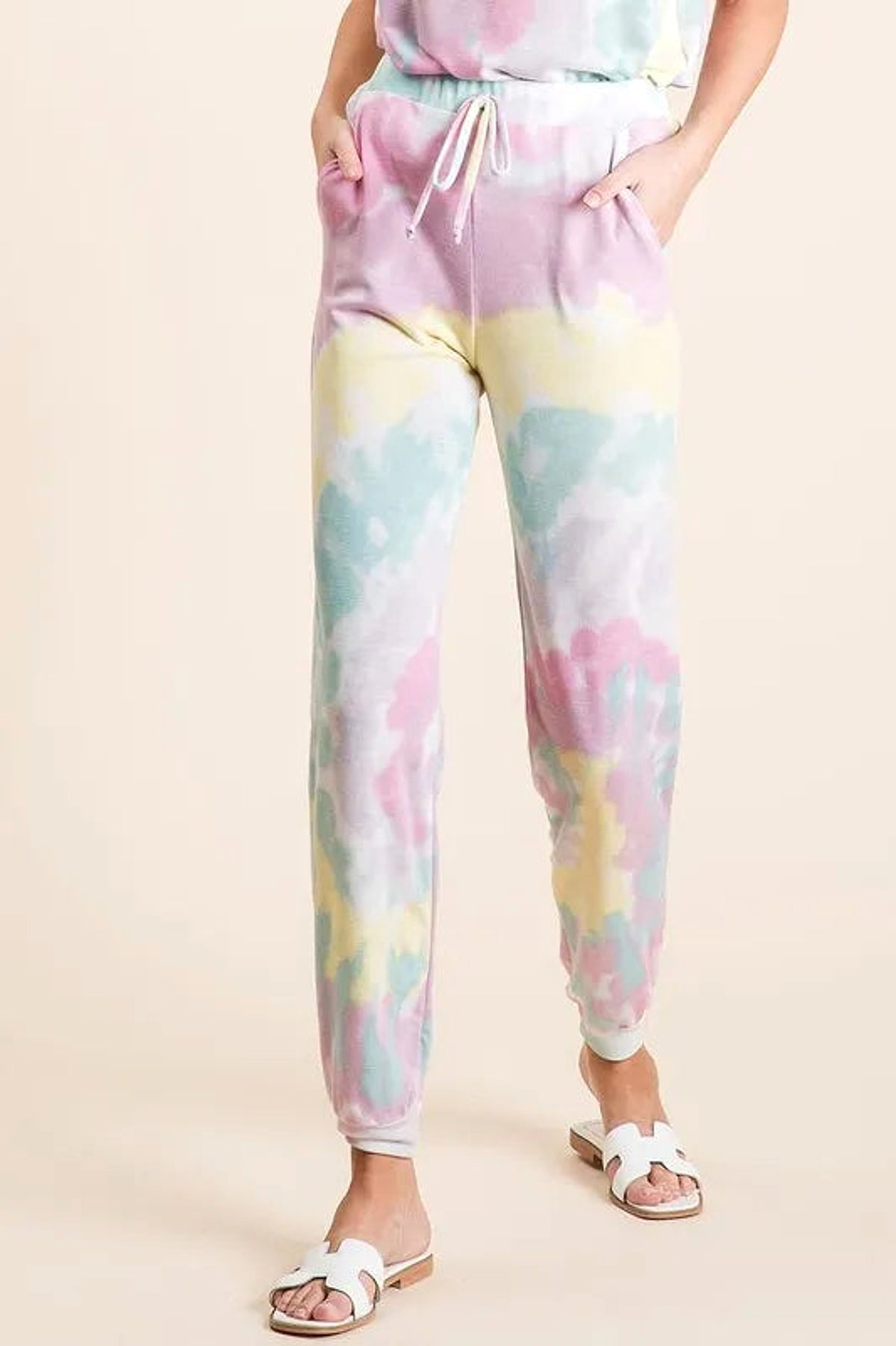 BiBi Tie Dye French Terry Casual Pants - enhanced image 6