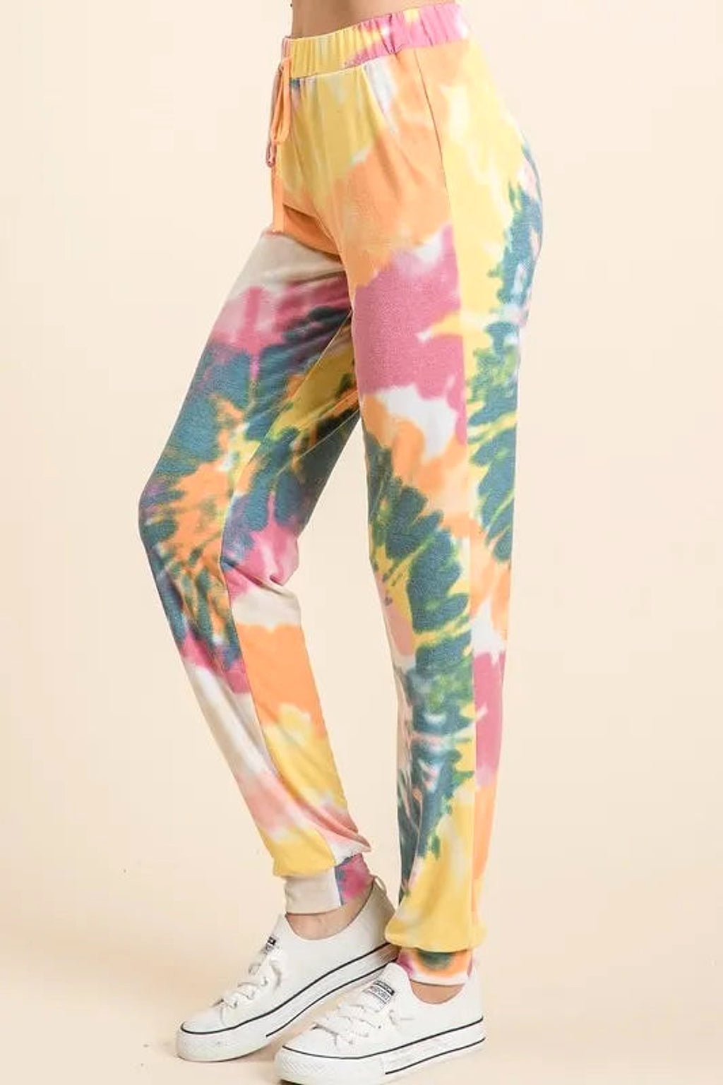BiBi Tie Dye French Terry Casual Pants - enhanced image 6