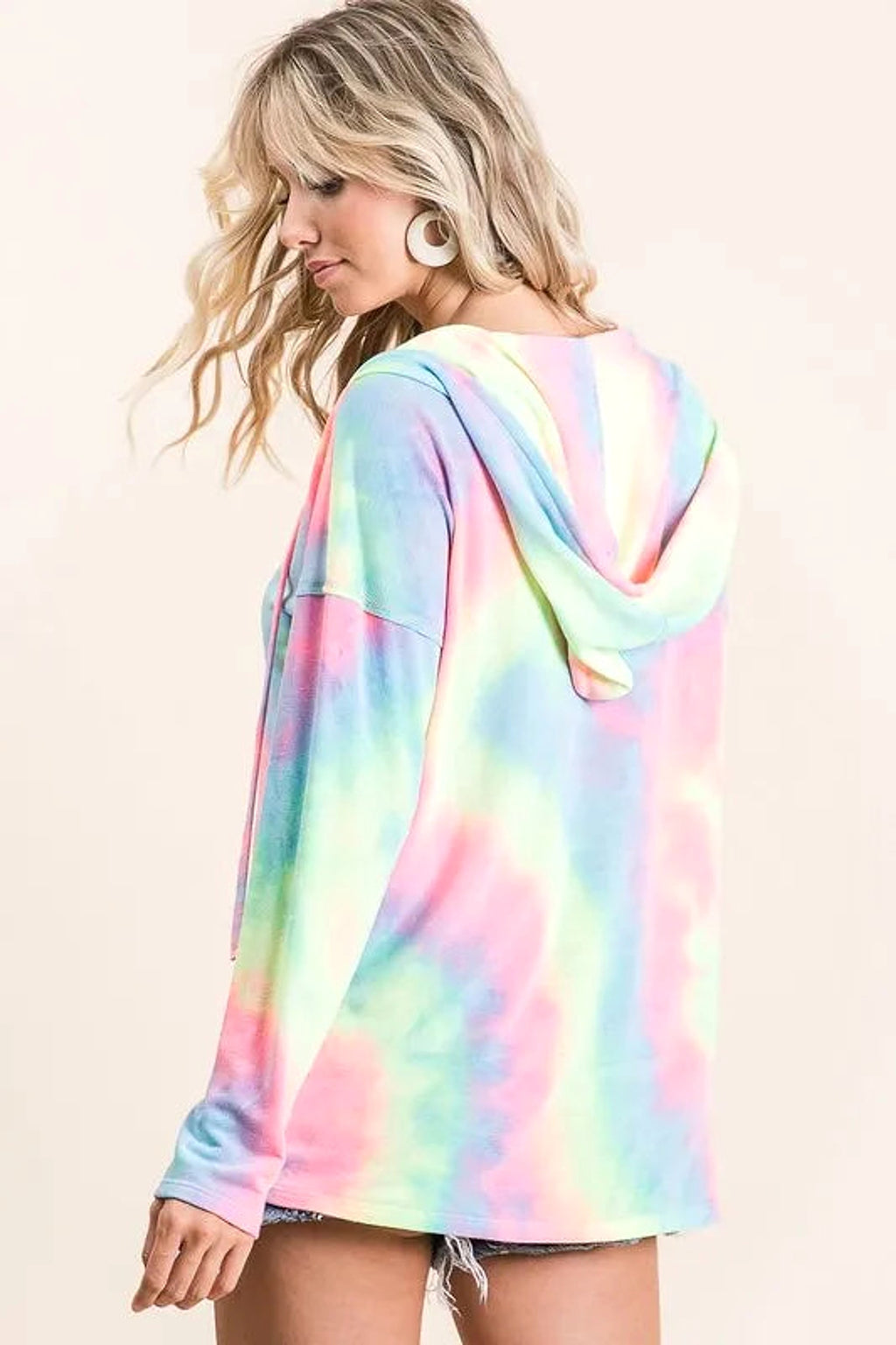 BiBi Tie Dye Terry Long Sleeve Hoodie - enhanced image 6