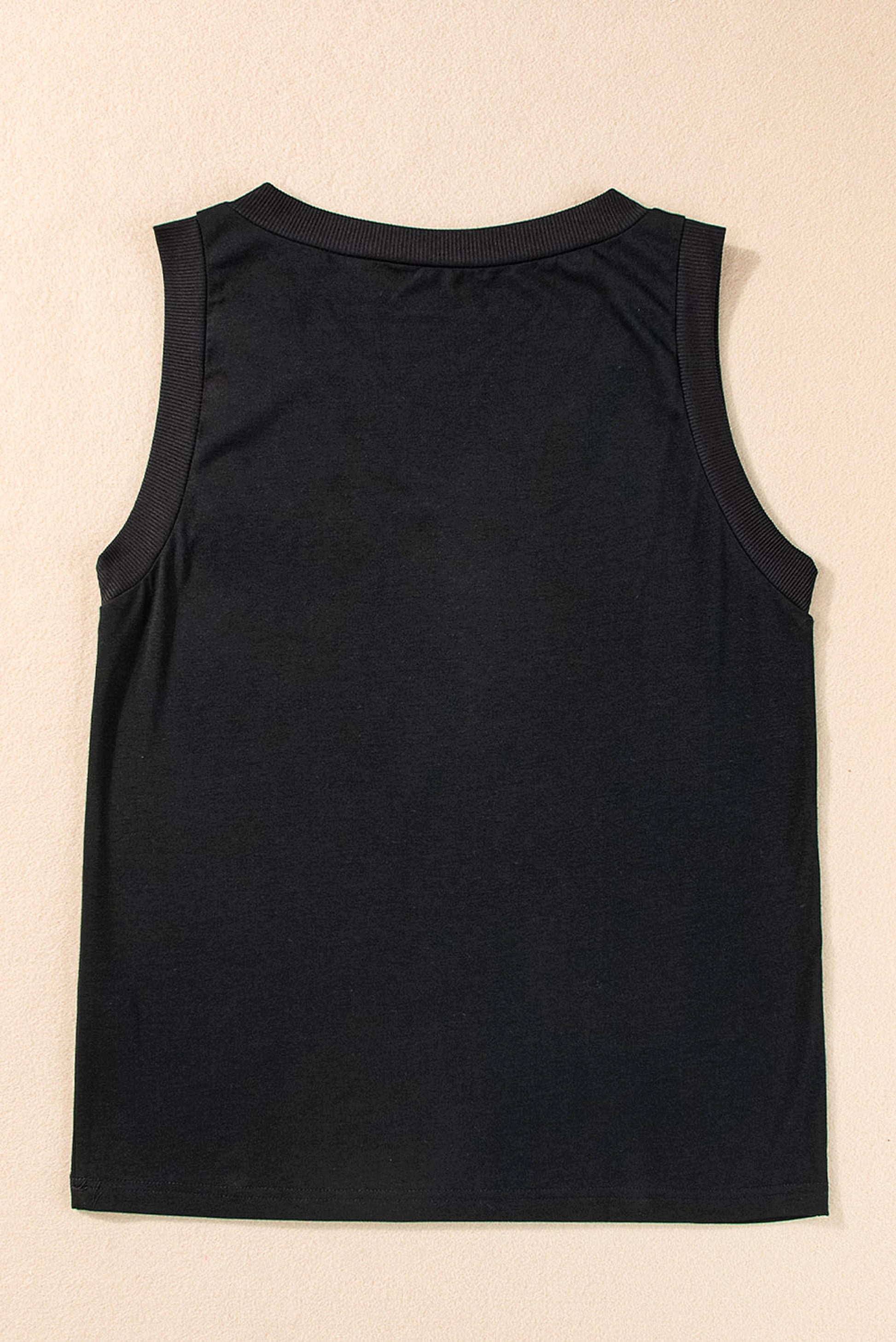 Black Cowgirl Floral Boots Printed Tank Top - enhanced image 6