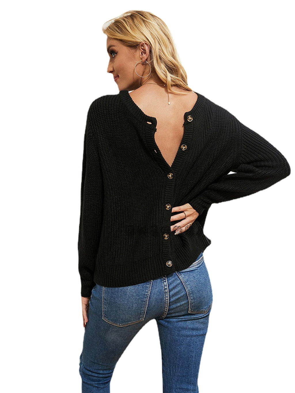 Both Sides Wear A Sweater Temperament Commuting Loose Solid Color - enhanced image 6