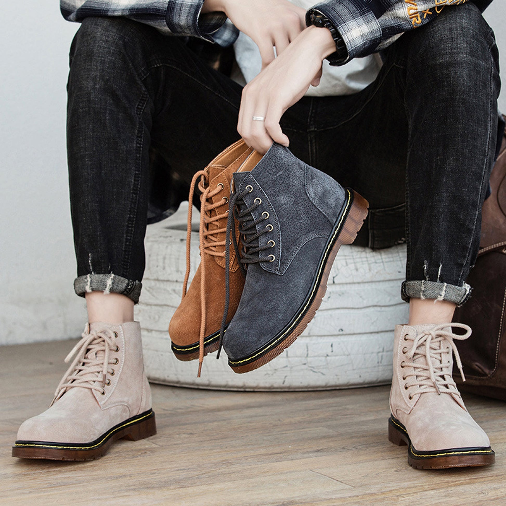 high-top casual single boots men - enhanced image 6