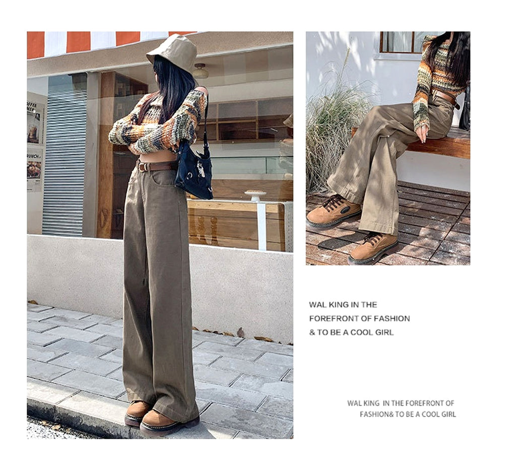 Brown High Waist Retro Jeans - enhanced image 6