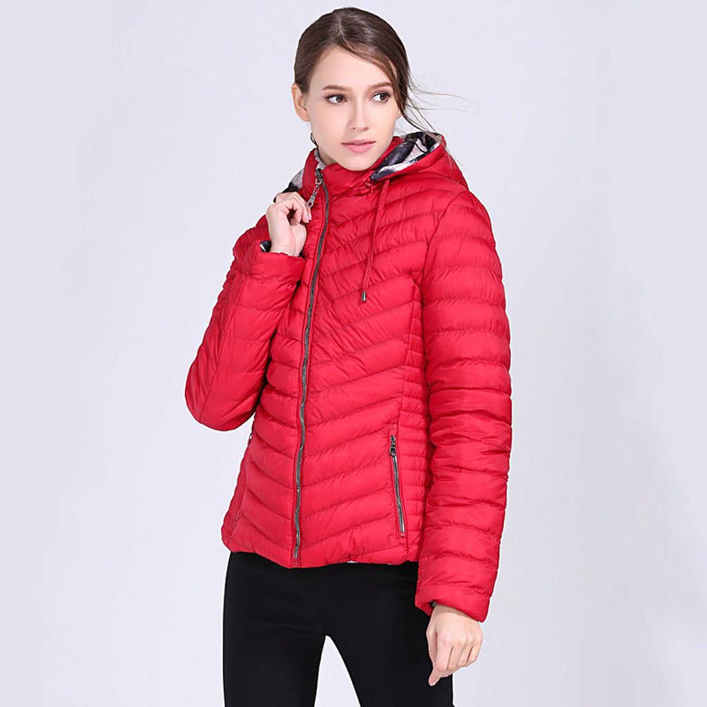 Camouflage Solid Color Double-Sided Cotton Jacket Women - enhanced image 6