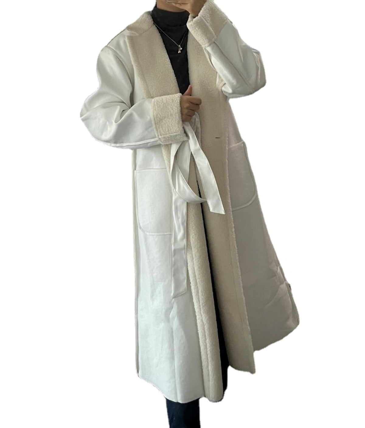 A1. Casual Leather Thickened Loose Fashionable Jacket - enhanced image 6