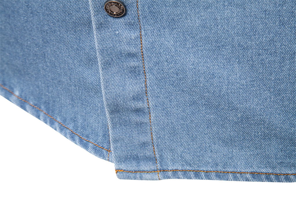 Casual Long Sleeve Washed DressShirt - enhanced image 6