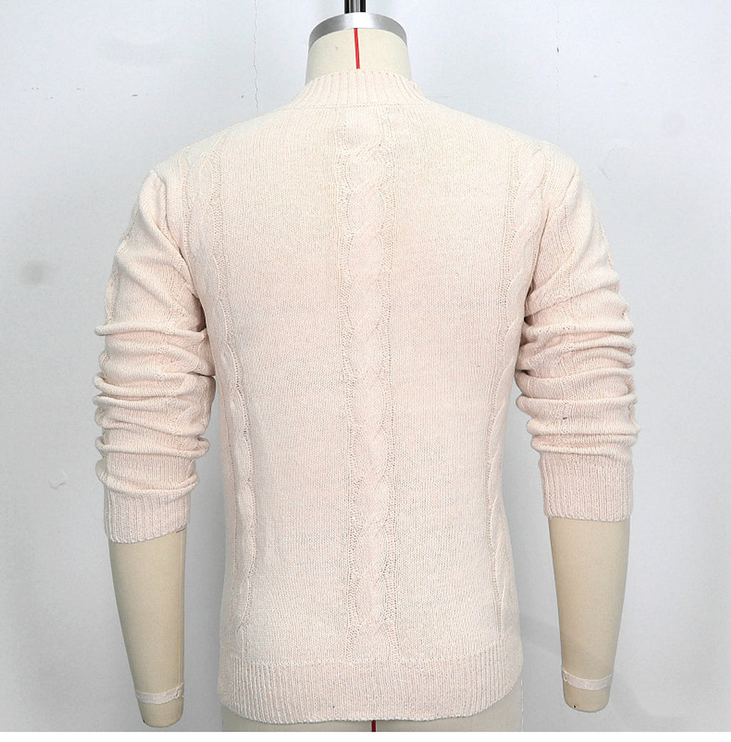 Casual Twisted Flower Solid Color Pullover Sweater - enhanced image 6