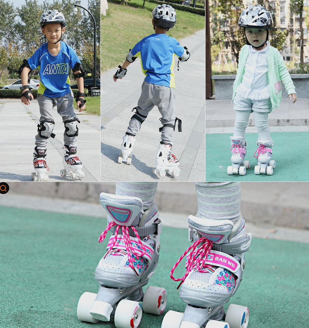 Children's Double-row Four-wheel Roller Skate Protective Gear Set - enhanced image 6