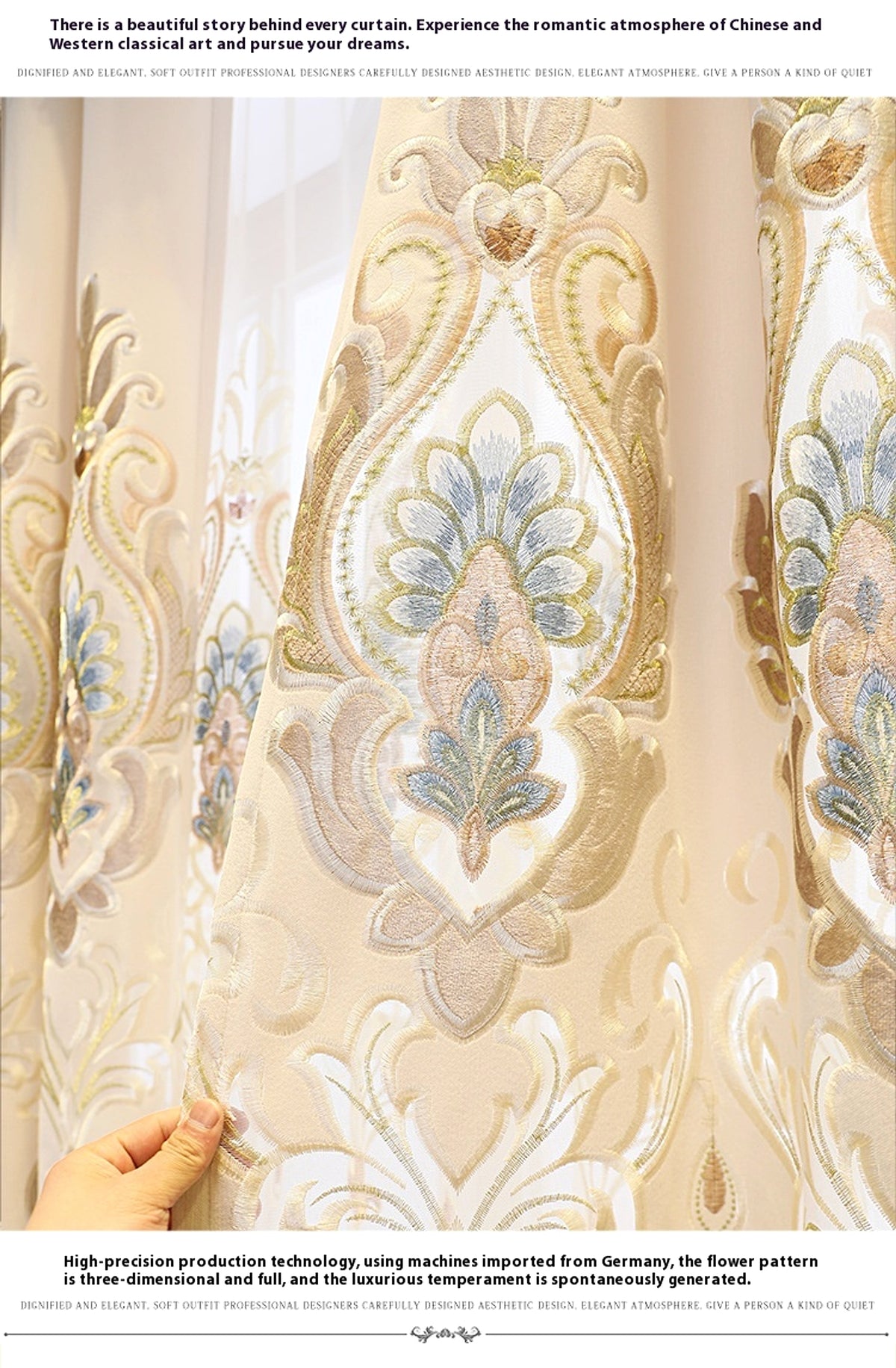 Cieloro™ – European Style Hollow Flower Embroidered Curtain - enhanced image 6
