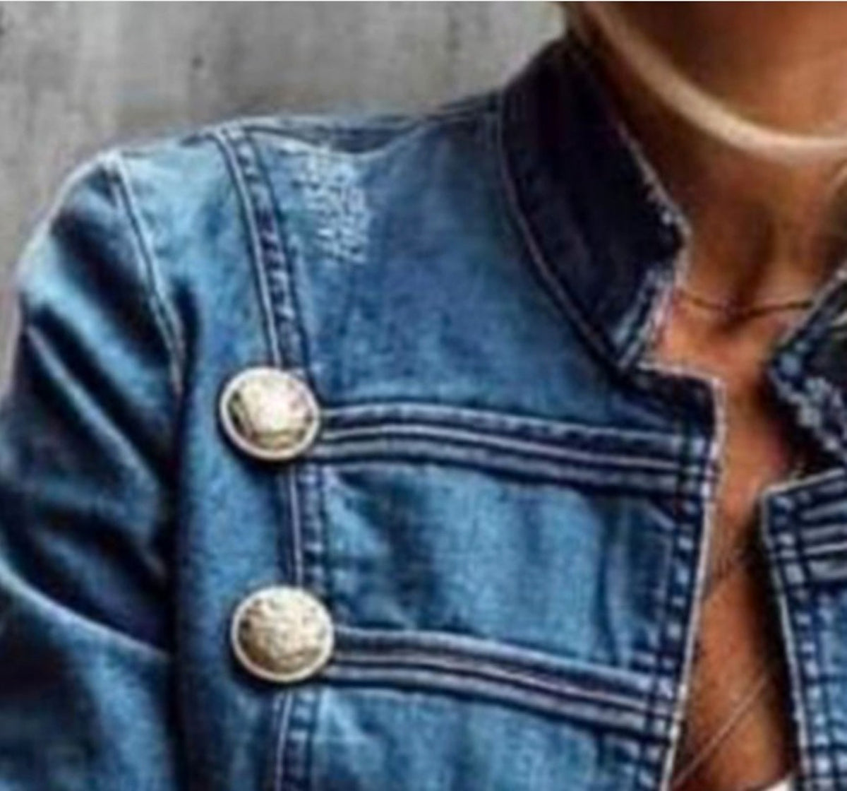 Clinch Disc With Double-breasted Stitching Button Slim Short Jacket - enhanced image 6