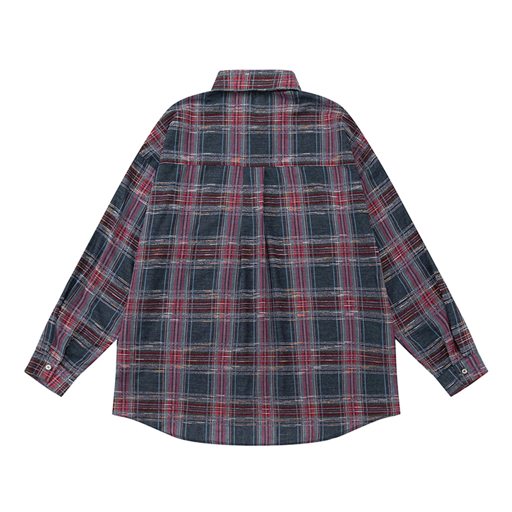 Color-contrast Check Letter Printed Long Sleeve DressShirt - enhanced image 6