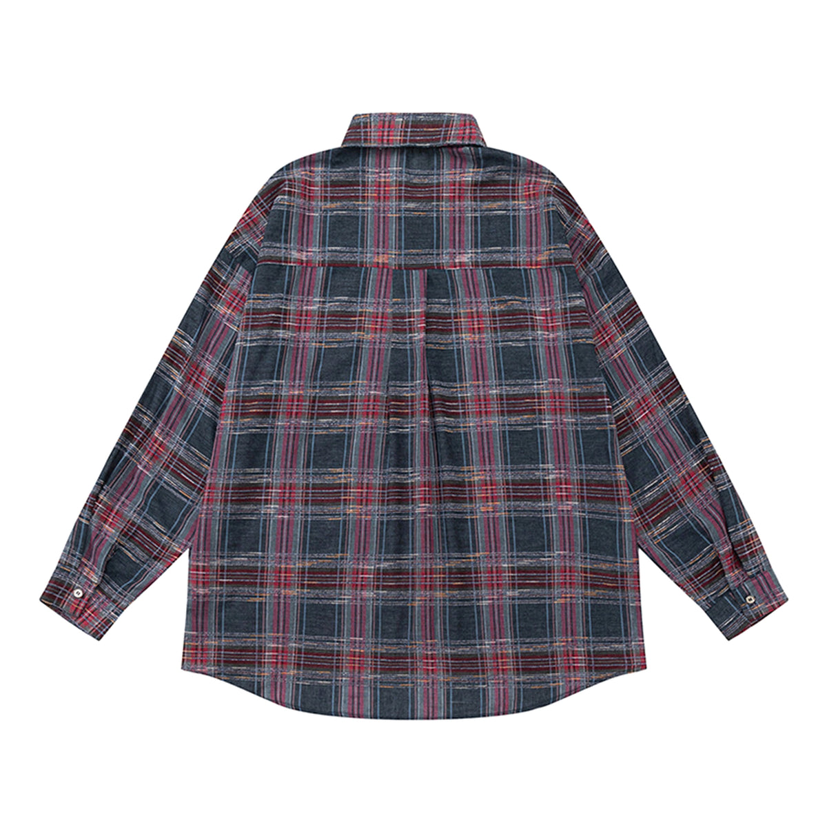 Color-contrast Check Letter Printed Long Sleeve DressShirt - enhanced image 6
