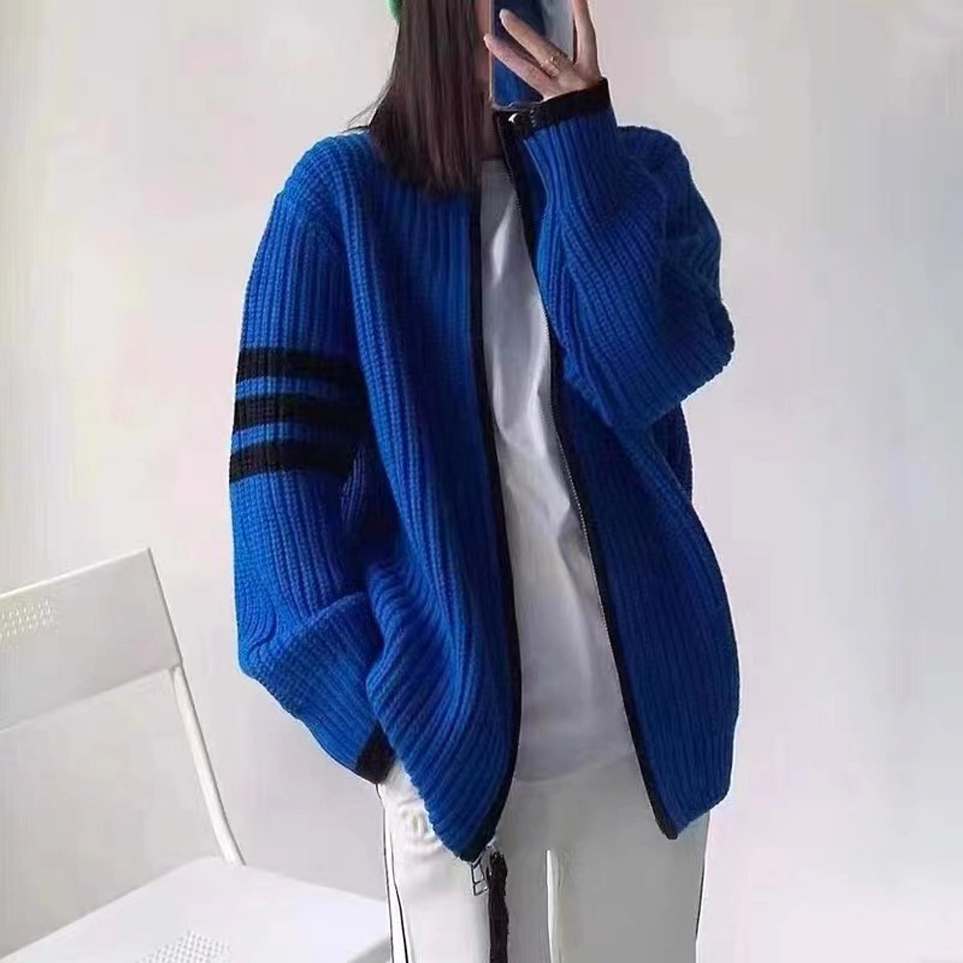 Zipped Stand Collar Sweater Coat Women - Edition 25 - enhanced image 6