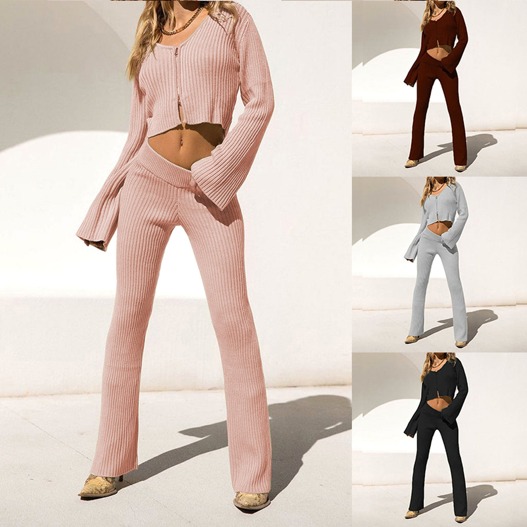 CozyEdge™ – 2-Piece Zip-Up Lounge Set with Cardigan Look - enhanced image 6