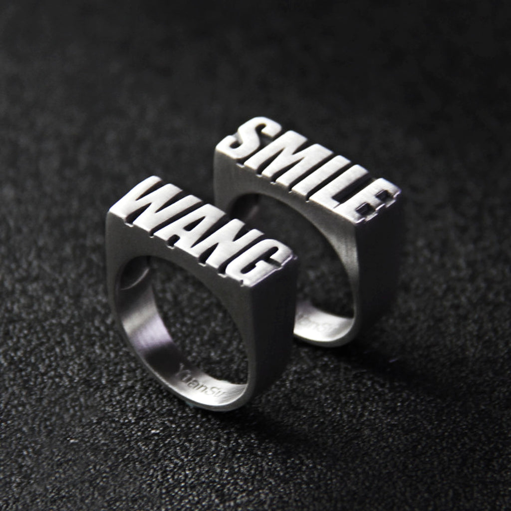 Personalized Sterling Silver Couple Rings – Custom Engraved Alphabet Rings - enhanced image 6