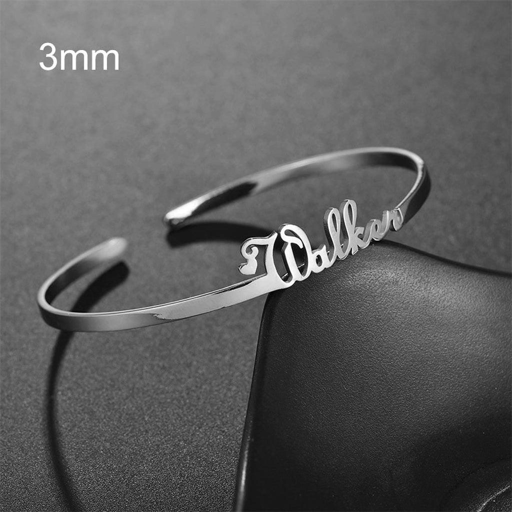 Personalized Name Bracelet – Custom Engraved Stainless Steel Bangle - enhanced image 6