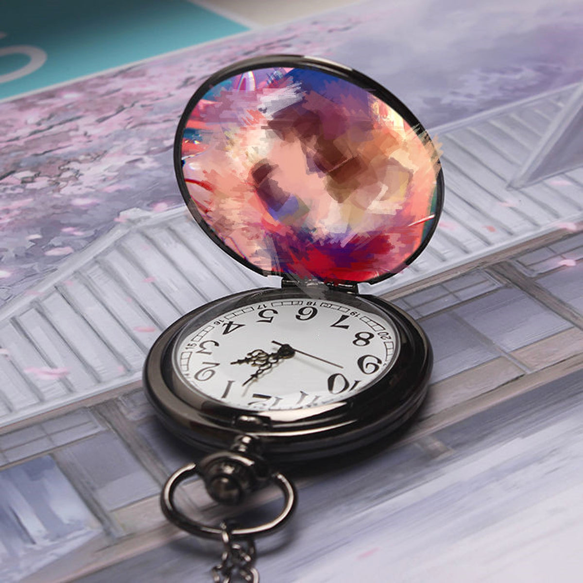 DIY Custom Photo Retro Flip Quartz Pocket Watch - enhanced image 6
