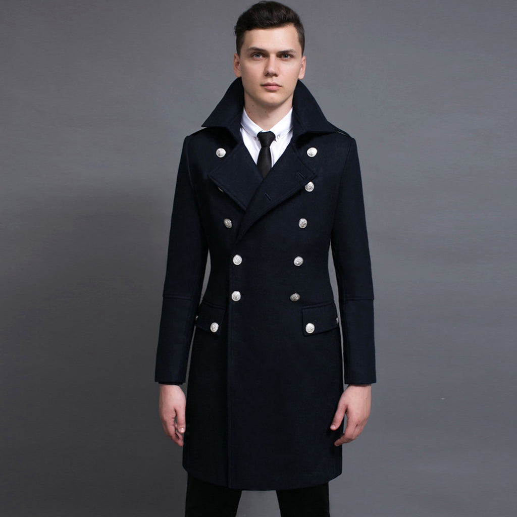 Double-row Retro Woolen Coat Man - enhanced image 6