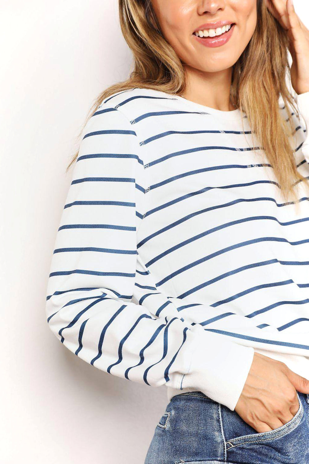 Double Take Striped Long Sleeve Round Neck Top - enhanced image 6