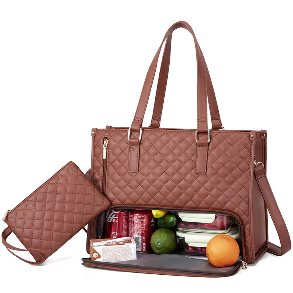 Elegant 2-in-1 Women’s Tote Bag with Insulated Lunch Compartment - enhanced image 6
