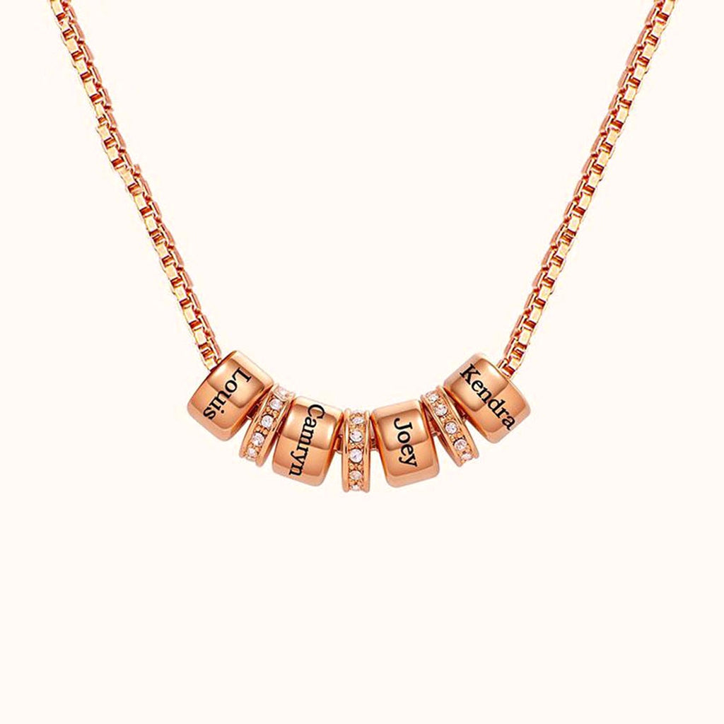 ✨ Personalized Diamond Bead Name Necklace – Your Story, Worn in Gold ✨ - enhanced image 6