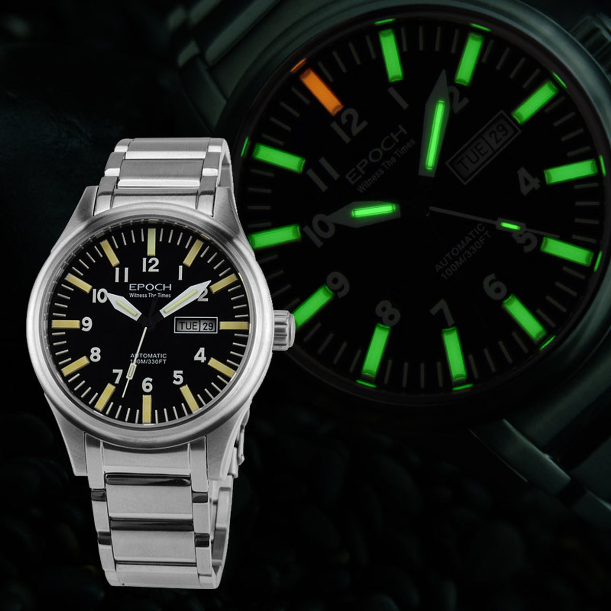 EPOCH - Men's Watch Rainbow Light Tube Automatic Mechanical Waterproof - enhanced image 6