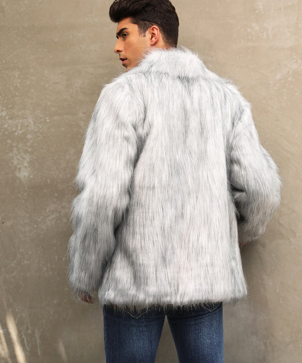 Men's Lapel Short Faux Fur Jacket – Luxurious Warmth & Style - enhanced image 6