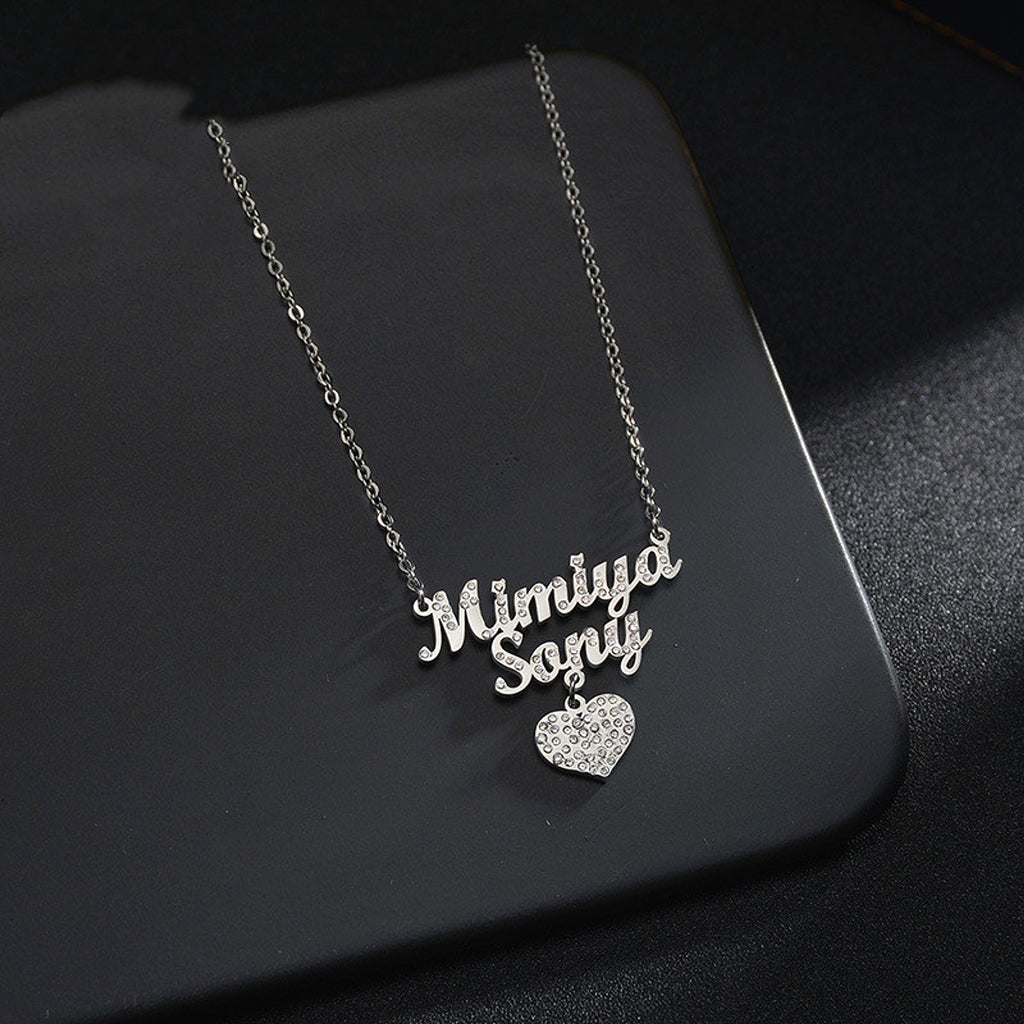 European And American Stainless Steel Name Necklace Personalized - enhanced image 6