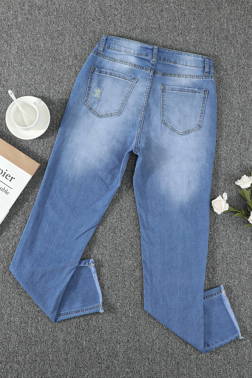 European And American Washed Jeans For Women - enhanced image 6
