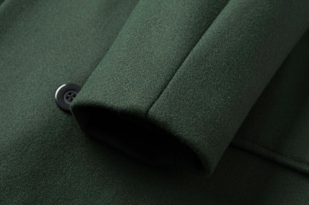 Fall Winter Men Double Breasted Mid-length Trench Coat - enhanced image 6