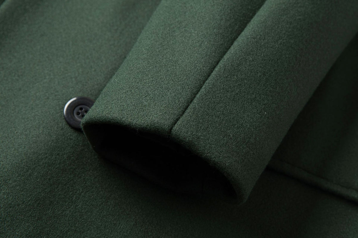 Fall Winter Men Double Breasted Mid-length Trench Coat - enhanced image 6