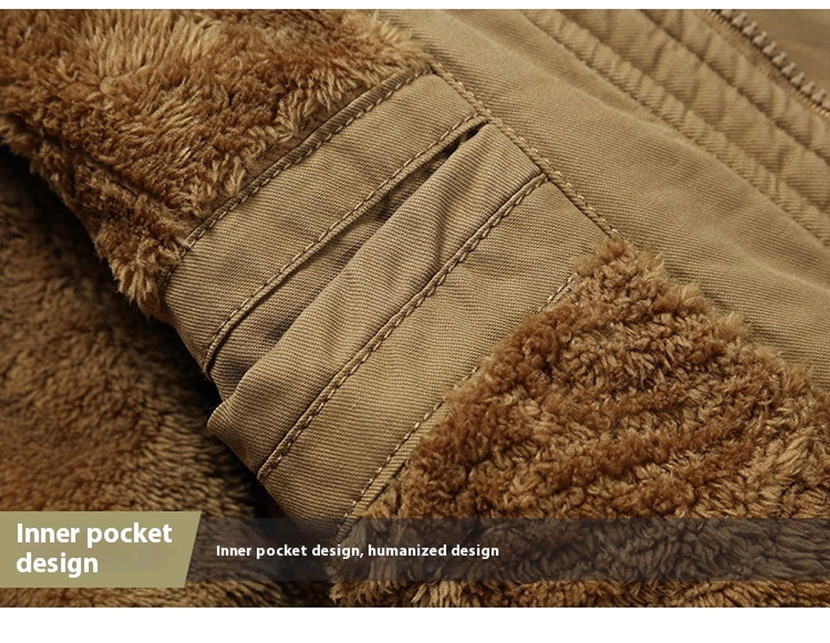 Fleece-lined Warm-keeping And Cold-proof Warm Men's Casual Jacket - enhanced image 6