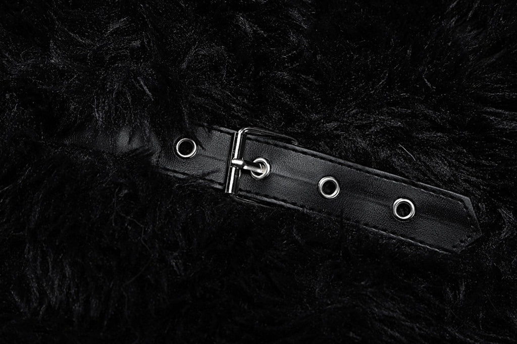 Fluffy wool & leather women 's jacket - enhanced image 6