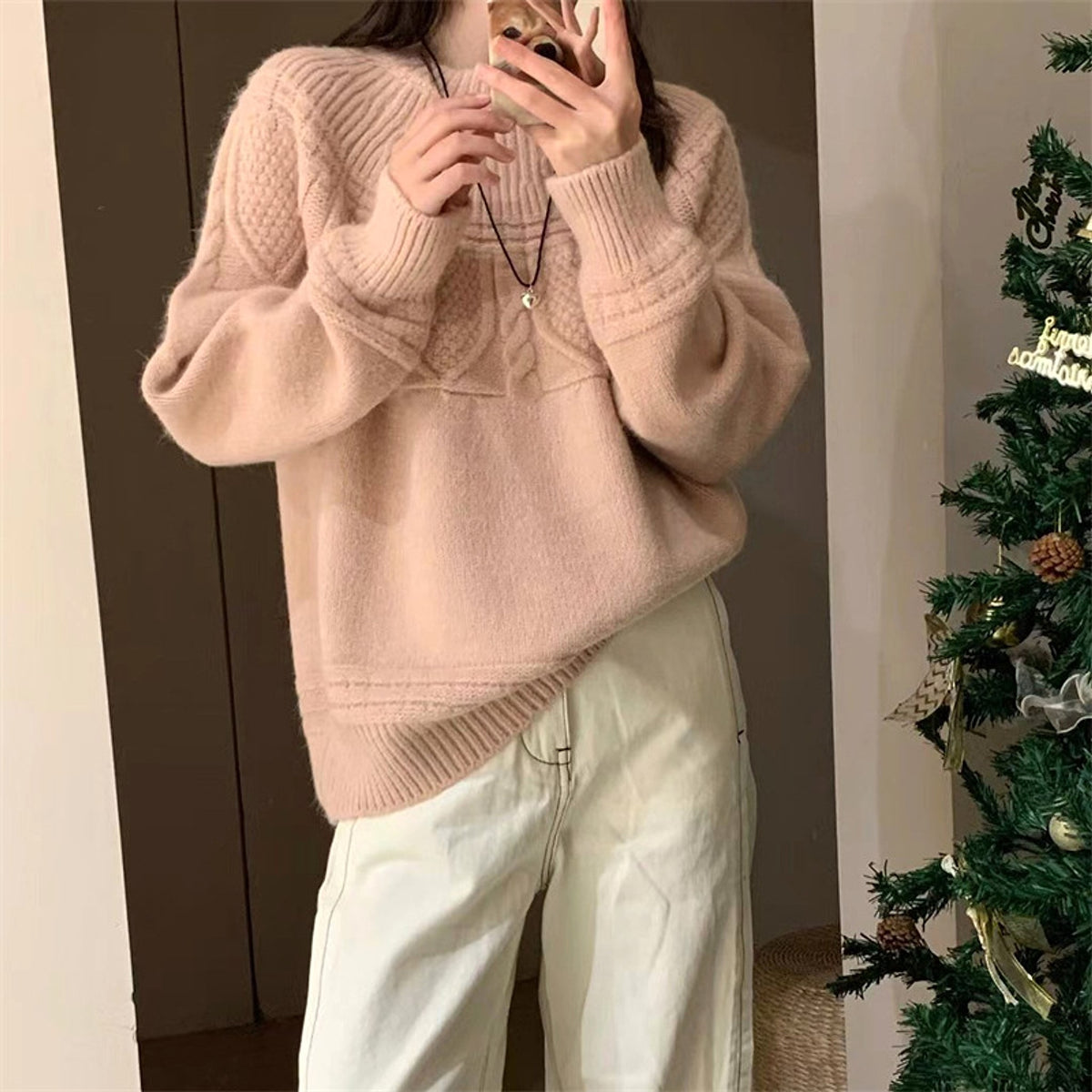 French Retro Soft Glutinous Twisted Sweater For Women - enhanced image 6