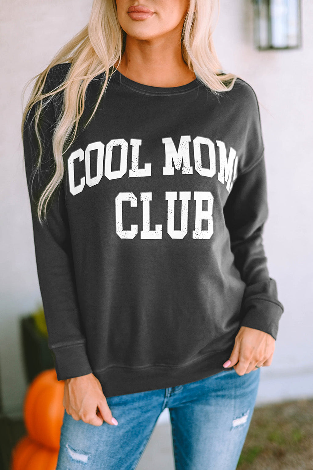 Gray COOL MOMS CLUB Drop Shoulder Sweatshirt - enhanced image 6