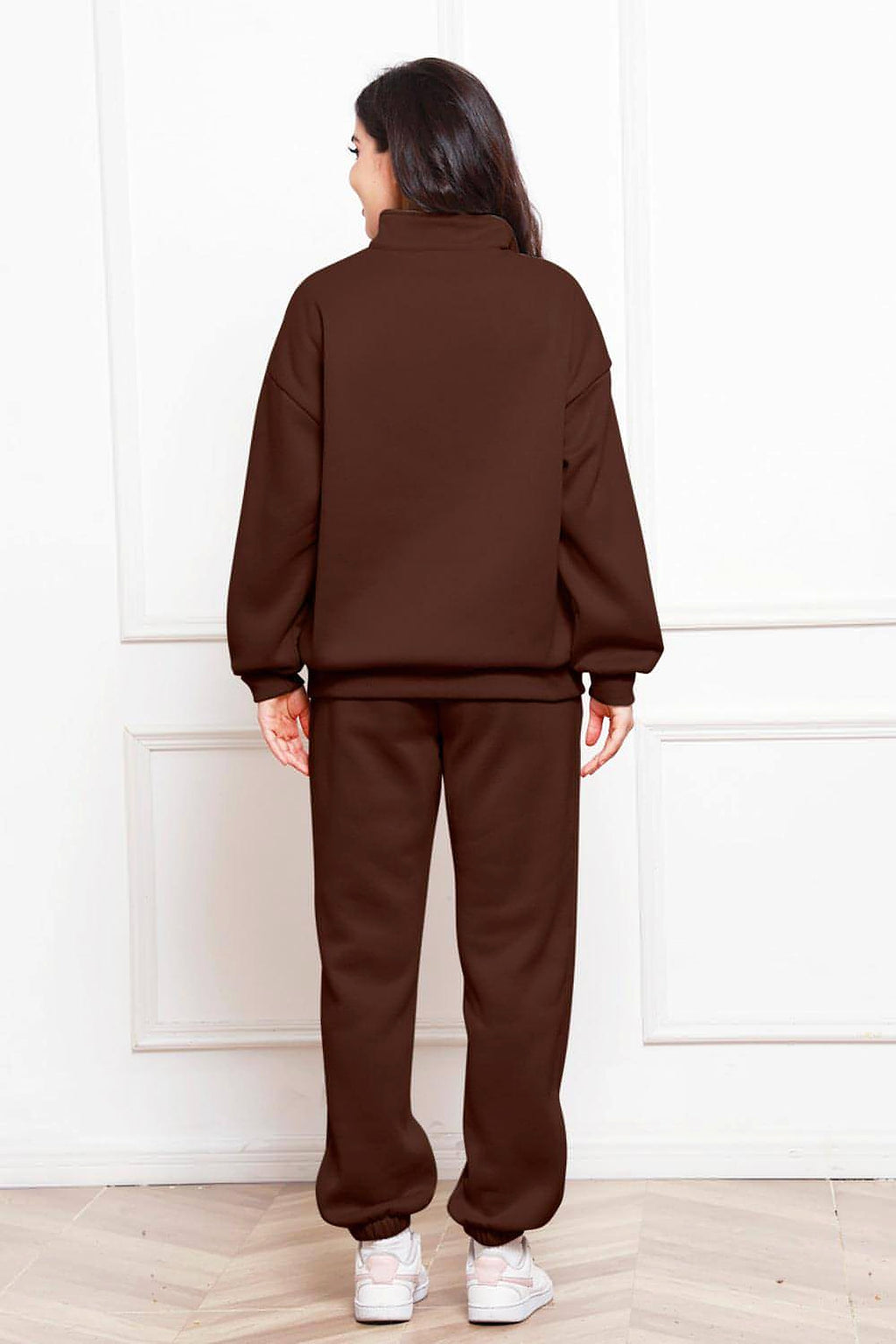 Half Zip Long Sleeve Sweatshirt and Pants Set - enhanced image 6