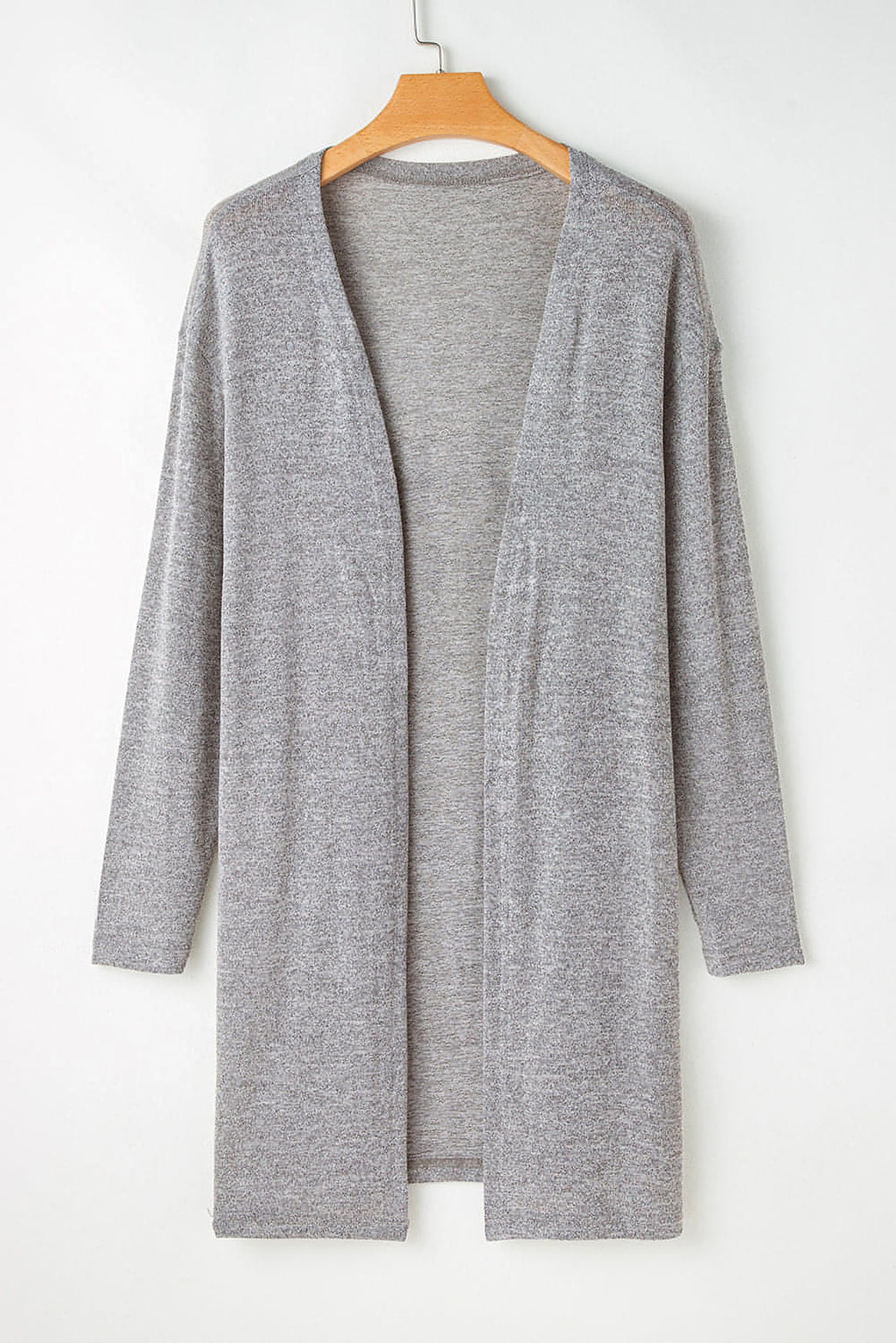 High Rise Solid Color Open Front Lightweight Cardigan - enhanced image 6