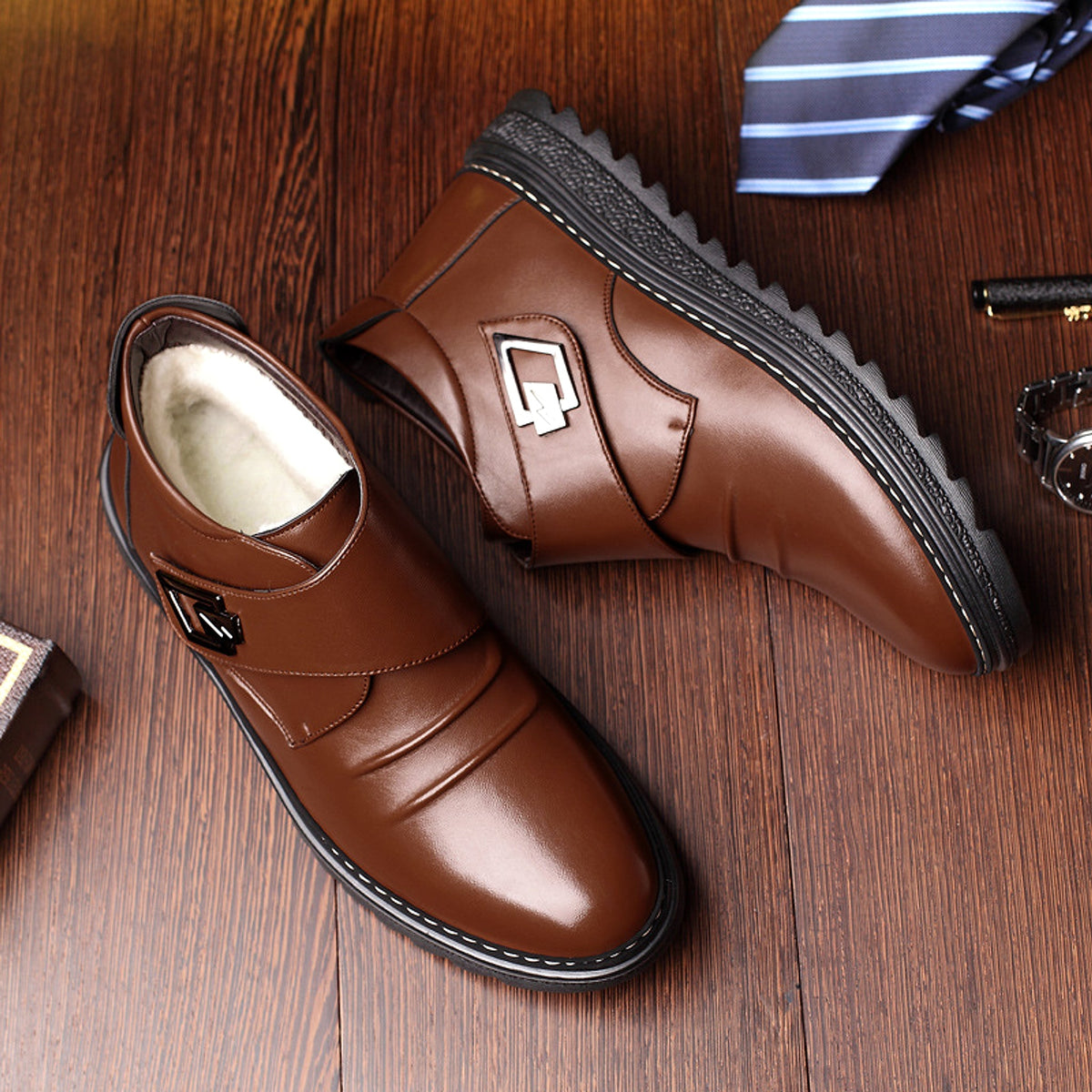High-top shoes plus cashmere men's shoes - enhanced image 6